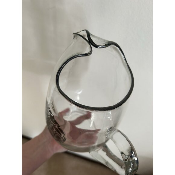 Large Vintage Georges Briard Town and Country Glass Pitcher, 96 oz. Ice Lip EUC - Picture 2 of 8